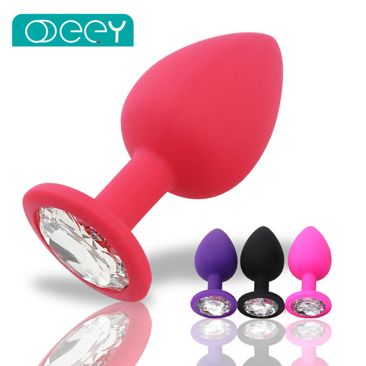 100%silicone Butt Plug Anal Plugs Unisex Sex Stopper 3 Different Sizes